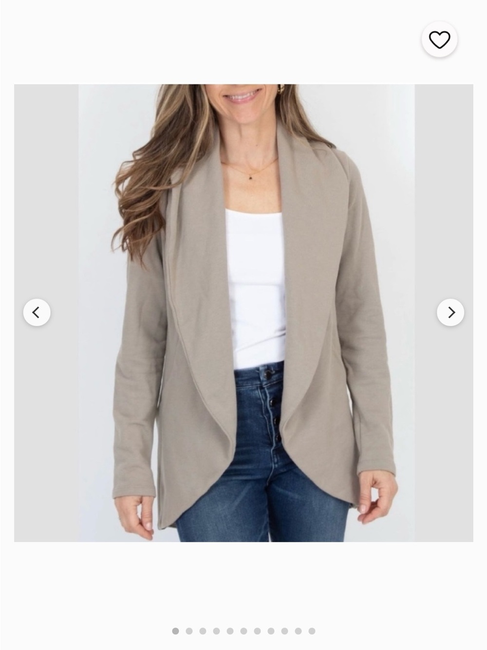 James Perse Open-Front Draped Cardigan - Taupe Beige